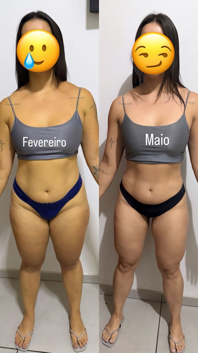Registro de evolução corporal de aluna