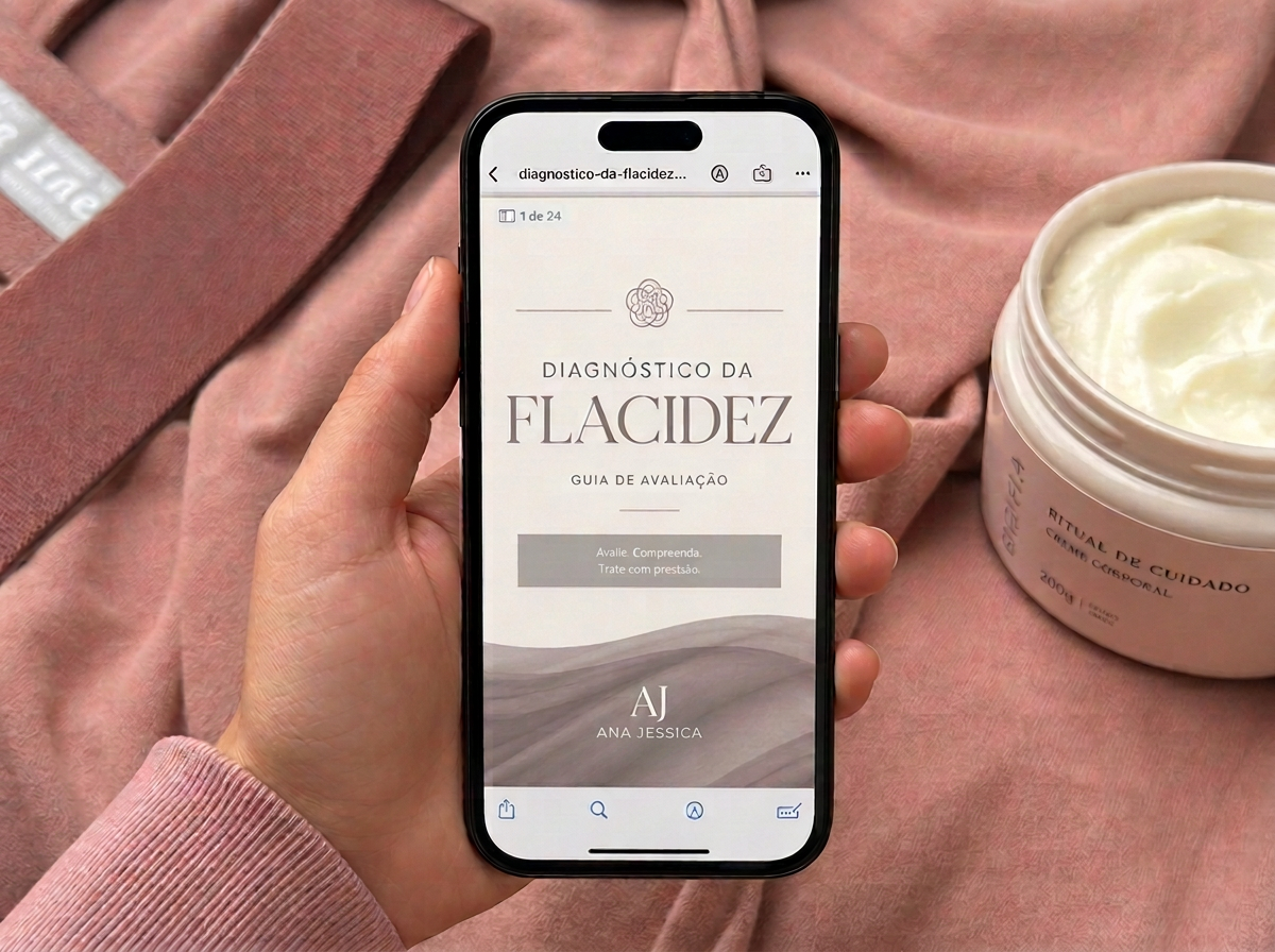 Guia em PDF Diagnóstico da Flacidez aberto no celular
